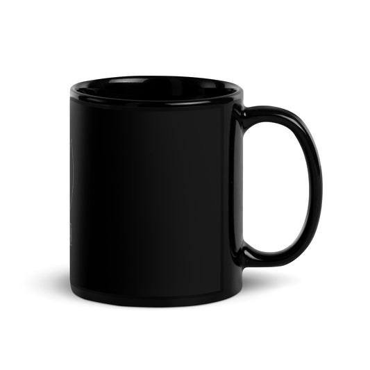 Black Glossy Crazy Cat Lad Mug