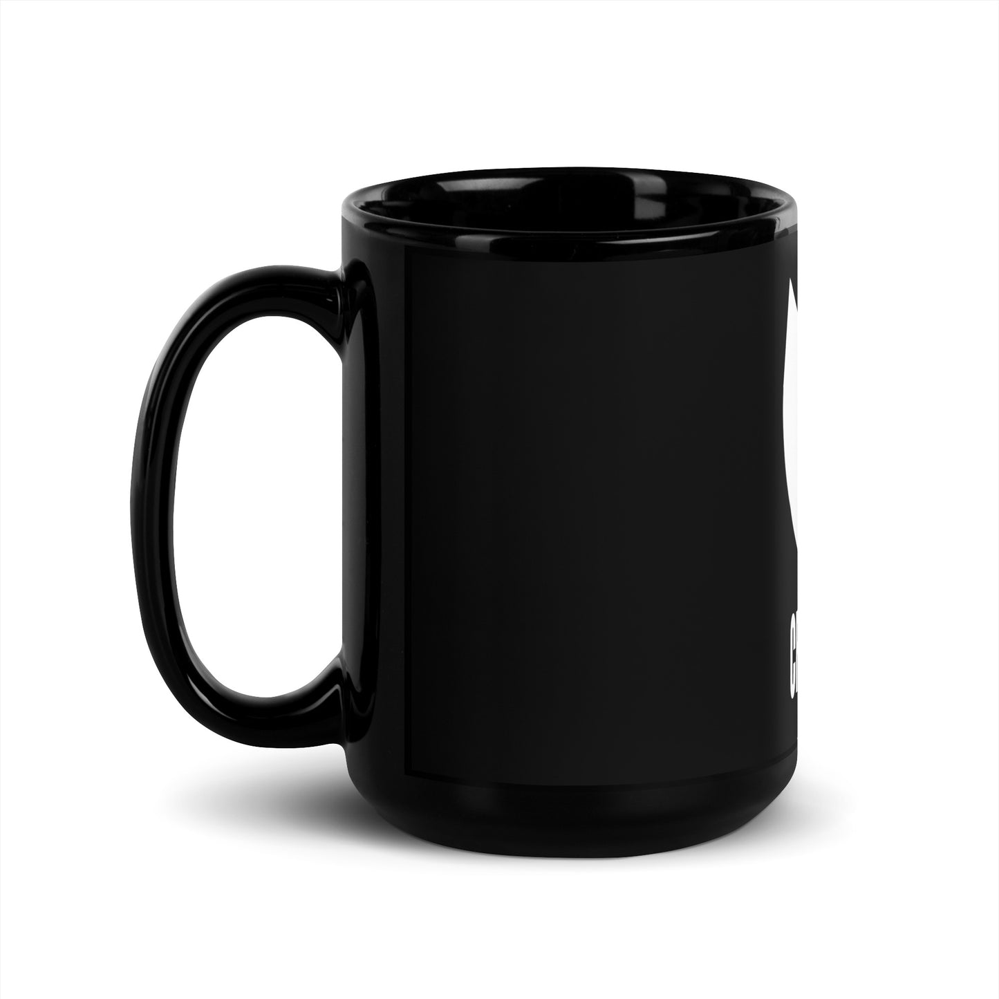 Black Glossy Crazy Cat Lad Mug